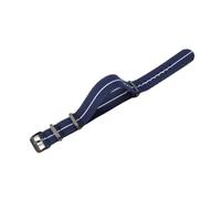 HTHRRFE Original Elastic Nylon Watchbands Diving Retro Dark Blue Black Red Compatible With Seiko Universal Men Silvery Black Buckle Watch Strap(Blue White-Black,20mm)