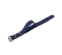 HTHRRFE Original Elastic Nylon Watchbands Diving Retro Dark Blue Black Red Compatible With Seiko Universal Men Silvery Black Buckle Watch Strap(Blue-Black,18mm)