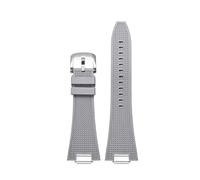 HTHRRFE Quick Release 27mm Silicone Watch Strap Compatible With Tissot PRX T137.407 T137.410 Fluorine Rubber Watchband Men's Bracelet(Grey-silver)