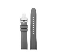HTHRRFE Rubber Silicone Strap Compatible With Citizen Tissot Seiko Rolex Curved End Sport Waterproof Watchband Orange Wristband 18/19/20/21/22mm(Silver Yellow,24mm)