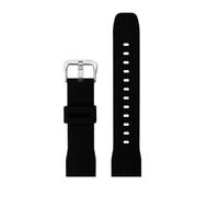 HTHRRFE Rubber Watch Strap Compatible With Casio PROTREK Series PRG-601/YB PRW-6611/6621Y Flat Interface Silicone Watch Strap 24mm(C Black silver)