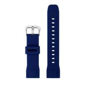 HTHRRFE Rubber Watch Strap Compatible With Casio PROTREK Series PRG-601/YB PRW-6611/6621Y Flat Interface Silicone Watch Strap 24mm(C Blue silver)