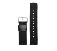 HTHRRFE Rubber Watch Strap Compatible With Casio PROTREK Series PRG-601/YB PRW-6611/6621Y Flat Interface Silicone Watch Strap 24mm(B Black silver)