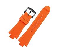 HTHRRFE Rubber Watch Strap Compatible With Michael Kors MK9019 MK8295 MK8492 MK9020 Men's Silicone Strap Watchbands 29-13mm(Orange -black)