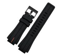 HTHRRFE Silicone Rubber Watchband Compatible With Timex Watch Strap T2N720 T2N721 TW2T76300 Wristband Bracelet Band Convex Interface 16mm(Black Red Black)