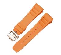 HTHRRFE Silicone Watch Band Compatible With Richard Mille Sweat-Proof Soft Comfortable Rubber Watch Strap Raised Mouth 25mm Bracelet(Orange-rose gold)