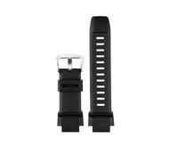 HTHRRFE Silicone Watch Strap 18mm Compatible With Casio G-shock Watchband Protrek PRG-500 510 550 280 250 PRG-260 270 500 PRW-3500 2500 5100 Band(Black silver)