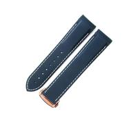 HTHRRFE Silicone Watch Strap Compatible With Omega Watch AT150 SeaMaster 007 Men's Universe Ocean Series Rubber Sports Strap Compatible With Seiko 20 22mm(Blue White-RS-Z3,22mm)