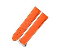 HTHRRFE Silicone Watch Strap Compatible With Omega Watch AT150 SeaMaster 007 Men's Universe Ocean Series Rubber Sports Strap Compatible With Seiko 20 22mm(Orange White-ST-Z3,20mm)