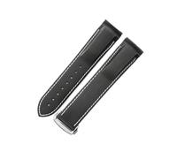 HTHRRFE Silicone Watch Strap Compatible With Omega Watch AT150 SeaMaster 007 Men's Universe Ocean Series Rubber Sports Strap Compatible With Seiko 20 22mm(Black White-ST-Z3,22mm)