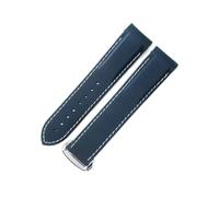 HTHRRFE Silicone Watch Strap Compatible With Omega Watch AT150 SeaMaster 007 Men's Universe Ocean Series Rubber Sports Strap Compatible With Seiko 20 22mm(Blue White-ST-Z3,22mm)