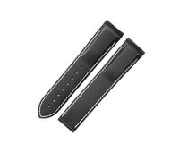 HTHRRFE Silicone Watch Strap Compatible With Omega Watch AT150 SeaMaster 007 Men's Universe Ocean Series Rubber Sports Strap Compatible With Seiko 20 22mm(Black White-No,22mm)