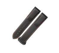 HTHRRFE Silicone Watch Strap Compatible With Omega Watch AT150 SeaMaster 007 Men's Universe Ocean Series Rubber Sports Strap Compatible With Seiko 20 22mm(Black Orange-BK-Z3,20mm)