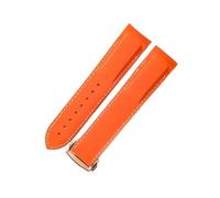 HTHRRFE Silicone Watch Strap Compatible With Omega Watch AT150 SeaMaster 007 Men's Universe Ocean Series Rubber Sports Strap Compatible With Seiko 20 22mm(Orange White-RS-Z3,20mm)