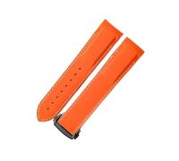 HTHRRFE Silicone Watch Strap Compatible With Omega Watch AT150 SeaMaster 007 Men's Universe Ocean Series Rubber Sports Strap Compatible With Seiko 20 22mm(Orange White-BK-Z3,20mm)