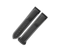 HTHRRFE Silicone Watch Strap Compatible With Omega Watch AT150 SeaMaster 007 Men's Universe Ocean Series Rubber Sports Strap Compatible With Seiko 20 22mm(Black White-BK-Z3,20mm)