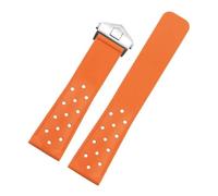 HTHRRFE Silicone Watch Strap Compatible With TAG HEUER CARRERA AQUARACER FORMULA MONACO F1 Rubber Watch Band Waterproof 22mm Bracelet Folding Buckle(Black silver)