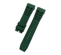 HTHRRFE Soft Colorful Silicone Bracelet 25mm*20mm Waterproof Natural Rubber Strap Compatible With Richard Mille Bracelet Raw Ear Type(Green,25MM Rose buckle)