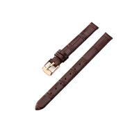 HTHRRFE Soft Thin Cowhide Watch Band Compatible With Lolarose DW Daniel Wellington OB Female Green Black White Red Small Size Watch Strap 8 10mm(ZP-05-Brown-Rose-K1,14mm)