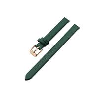 HTHRRFE Soft Thin Cowhide Watch Band Compatible With Lolarose DW Daniel Wellington OB Female Green Black White Red Small Size Watch Strap 8 10mm(ZP-01-Green-Rose-K1,12mm)