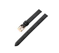 HTHRRFE Soft Thin Cowhide Watch Band Compatible With Lolarose DW Daniel Wellington OB Female Green Black White Red Small Size Watch Strap 8 10mm(ZP-05-Black-Rose-K1,12mm)