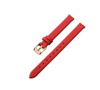 HTHRRFE Soft Thin Cowhide Watch Band Compatible With Lolarose DW Daniel Wellington OB Female Green Black White Red Small Size Watch Strap 8 10mm(ZP-01-Red-Rose-K1,12mm)