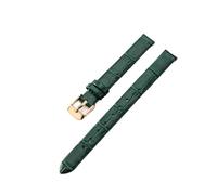 HTHRRFE Soft Thin Cowhide Watch Band Compatible With Lolarose DW Daniel Wellington OB Female Green Black White Red Small Size Watch Strap 8 10mm(ZP-05-Green-Rose-K1,14mm)