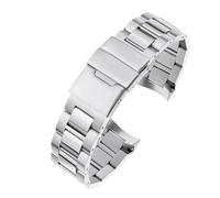 HTHRRFE Solid Fine Steel Arc Mouth Watch Band Compatible With Longines Kangkas Steel Strap L3.642.4 L3.781.4 Series Men's Wristband Bracelet 21mm