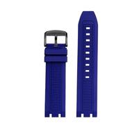 HTHRRFE Sports Silicone Rubber Compatible With Tissot Racing T115417A Series Special Double Notch Watch Strap T115.427 Men's Watch Chain Watchband(Blue black)