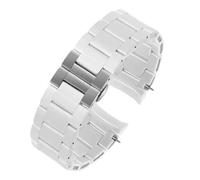 HTHRRFE Steel In Silicone Watchband Compatible With Armani Watch AR5890 AR5889 AR5858 AR5920 AR5868 AR8023 5905 Watches Band Man Woman 23mm Straps(White silver,20mm)