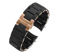 HTHRRFE Steel In Silicone Watchband Compatible With Armani Watch AR5890 AR5889 AR5858 AR5920 AR5868 AR8023 5905 Watches Band Man Woman 23mm Straps(Black rose,20mm)