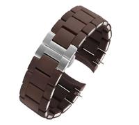 HTHRRFE Steel In Silicone Watchband Compatible With Armani Watch AR5890 AR5889 AR5858 AR5920 AR5868 AR8023 5905 Watches Band Man Woman 23mm Straps(Brown silver,20mm)