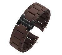 HTHRRFE Steel In Silicone Watchband Compatible With Armani Watch AR5890 AR5889 AR5858 AR5920 AR5868 AR8023 5905 Watches Band Man Woman 23mm Straps(Brown black,23mm)