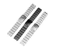HTHRRFE Watch Accessories Compatible With Swatch YCS YAS YGS Silver Black Solid Stainless Steel Watchband Men's/Women's Metal(C-black,19mm)