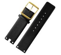 HTHRRFE Watch Bands Compatible With CK K94231 K9423101 Genuine Leather Durable Soft Compatible With Calvin Klein Watch Strap 22mm Waterproof Bracelet(Black-gold)
