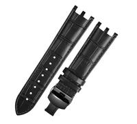 HTHRRFE Watchband Compatible With Versace V-RACECHRONO Series GMT Double Concave Convex Interface Genuine Leather Watch Strap Men's 22mm(Black-black11)