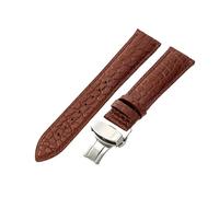 HTHRRFE Waterproof Crocodile Watchband Men Compatible With Tissot Montblanc Tudor Breitling Round Pattern Genuine Leather 21 20mm Watch Strap(Brown-Steel-B1,21mm)