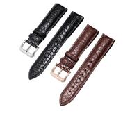 HTHRRFE Waterproof Crocodile Watchband Men Compatible With Tissot Montblanc Tudor Breitling Round Pattern Genuine Leather 21 20mm Watch Strap(Brown White-Black-K1,22mm)