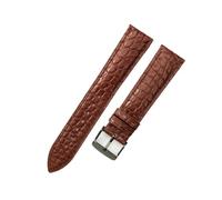 HTHRRFE Waterproof Crocodile Watchband Men Compatible With Tissot Montblanc Tudor Breitling Round Pattern Genuine Leather 21 20mm Watch Strap(Brown-Black-K1,16mm)