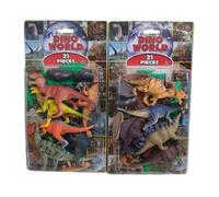 HTI Dino World 21 Pieces Dinosaurs Triceratops & Parasaurolophus Toy Kids Play
