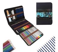 HTI Fairfax & Co 72-Piece Sketching & Drawing Pencil Set | Artist Kit with Shading, Colouring & Charcoal Pencils | Portable Art Supply Case for Kids,