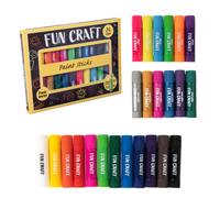 Fun Craft 24 Colour Tempera Paint Sticks - Quick Dry, Mess Free Kids Painting Set