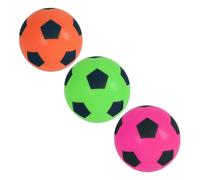HTI Fun Sport Foam Footballs 3 Pack - Soft 19.4cm Sponge Balls for Indoor & Outdoor Play | Lightweight & Durable | For Kids, Teens & Adults | Orange, Pink & Green | Age 3+