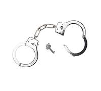 HTI Metal die cast Lock and key Safety release Metal Tuff Handcuff Toy