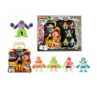 Stretcherz Play Case With 5 Mini Stretch Toys for Kids | Stretchy Fidget Toy Set in Dino or Skull Case | Sensory Stress Relief Toy | Collectible Figures for Boys & Girls Ages 3+