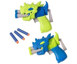 HTI Toys Beast Blitz Dino Blast Dart Foam Blaster | 3-Dart Rotating Drum | 3 Darts | Dinosaur Style | 1 of 4 to Collect | Assorted