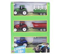 HTI Toys Country Life Tractor And Trailer - Pack of 3 Multicoloured