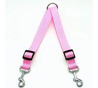 HTKJ No Tangle Dog Leash Coupler, Dual Double Dog Adjustable Splitter Lead for Two Dogs Durable Walker and Trainer Leash 1 X 16-23 Inches - Pink