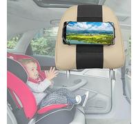 HTLAKIKJ Phone Mount for Car Headrest Fits All 3.5-7 Inch Cell Phone and Devices Silicone Car Phone Holder Mount for Kids in Back Seats - Black