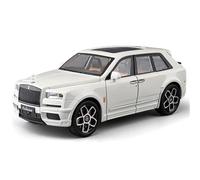 HTLNUZD 1/20 Scale Diecast Metal Alloy Model Car with Simulation Sound & Light - for Rolls Royce SUV Cullinan, Premium Collectible & Gift (White)